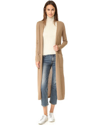 beige Strickjacke mit einer offenen Front von Theory