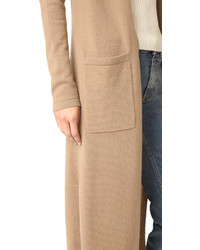 beige Strickjacke mit einer offenen Front von Theory