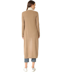 beige Strickjacke mit einer offenen Front von Theory