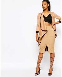 beige Strickjacke von Boohoo