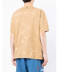 beige Mit Batikmuster T-Shirt mit einem Rundhalsausschnitt von AAPE BY A BATHING APE