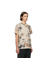 beige Mit Batikmuster T-Shirt mit einem Rundhalsausschnitt von Diesel Red Tag