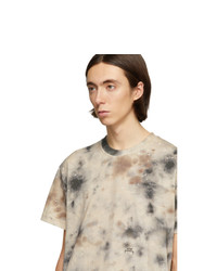 beige Mit Batikmuster T-Shirt mit einem Rundhalsausschnitt von Diesel Red Tag