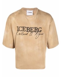 beige Mit Batikmuster T-Shirt mit einem Rundhalsausschnitt von Iceberg