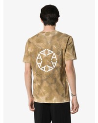 beige Mit Batikmuster T-Shirt mit einem Rundhalsausschnitt von 1017 Alyx 9Sm