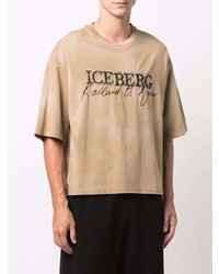 beige Mit Batikmuster T-Shirt mit einem Rundhalsausschnitt von Iceberg