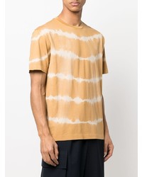 beige Mit Batikmuster T-Shirt mit einem Rundhalsausschnitt von Roberto Collina