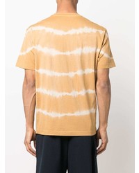 beige Mit Batikmuster T-Shirt mit einem Rundhalsausschnitt von Roberto Collina