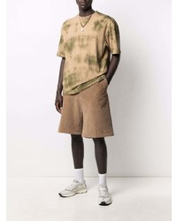 beige Mit Batikmuster T-Shirt mit einem Rundhalsausschnitt von Acne Studios