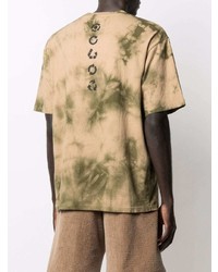 beige Mit Batikmuster T-Shirt mit einem Rundhalsausschnitt von Acne Studios