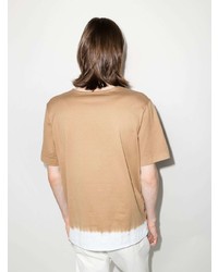 beige Mit Batikmuster T-Shirt mit einem Rundhalsausschnitt von Nick Fouquet