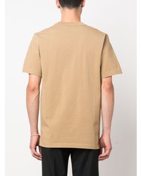 beige T-Shirt mit einem Rundhalsausschnitt mit Blumenmuster von Sunflower