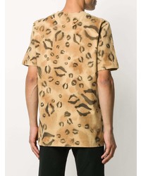 beige T-Shirt mit einem Rundhalsausschnitt mit Leopardenmuster von 1017 Alyx 9Sm