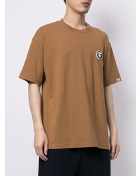 beige T-Shirt mit einem Rundhalsausschnitt von AAPE BY A BATHING APE