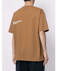 beige T-Shirt mit einem Rundhalsausschnitt von AAPE BY A BATHING APE