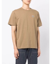 beige T-Shirt mit einem Rundhalsausschnitt von AAPE BY A BATHING APE