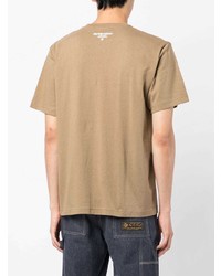 beige T-Shirt mit einem Rundhalsausschnitt von AAPE BY A BATHING APE