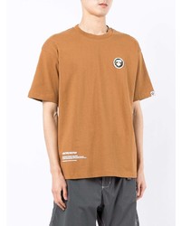 beige T-Shirt mit einem Rundhalsausschnitt von AAPE BY A BATHING APE