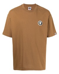 beige T-Shirt mit einem Rundhalsausschnitt von AAPE BY A BATHING APE