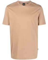 beige T-Shirt mit einem Rundhalsausschnitt von BOSS