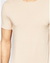 beige T-Shirt mit einem Rundhalsausschnitt von Asos