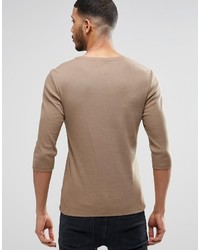 beige T-Shirt mit einem Rundhalsausschnitt von Asos