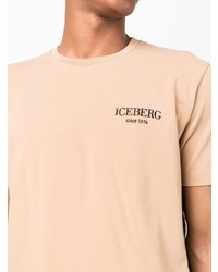 beige T-Shirt mit einem Rundhalsausschnitt von Iceberg