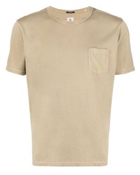 beige T-Shirt mit einem Rundhalsausschnitt von C.P. Company