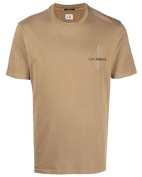 beige T-Shirt mit einem Rundhalsausschnitt von C.P. Company