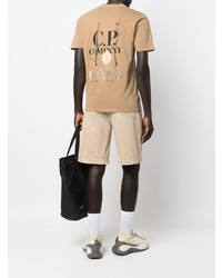 beige T-Shirt mit einem Rundhalsausschnitt von C.P. Company