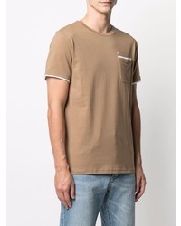 beige T-Shirt mit einem Rundhalsausschnitt von Manuel Ritz