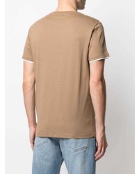 beige T-Shirt mit einem Rundhalsausschnitt von Manuel Ritz