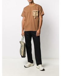 beige T-Shirt mit einem Rundhalsausschnitt von White Mountaineering