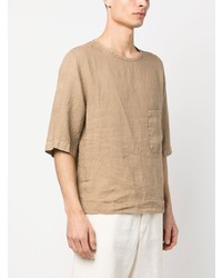 beige T-Shirt mit einem Rundhalsausschnitt von Barena