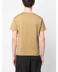 beige T-Shirt mit einem Rundhalsausschnitt von Stone Island