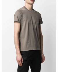 beige T-Shirt mit einem Rundhalsausschnitt von Rick Owens