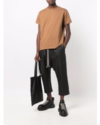 beige T-Shirt mit einem Rundhalsausschnitt von Rick Owens