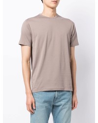 beige T-Shirt mit einem Rundhalsausschnitt von Sunspel