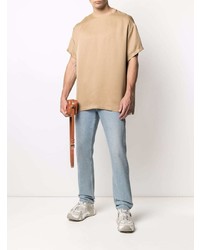 beige T-Shirt mit einem Rundhalsausschnitt von Fear Of God