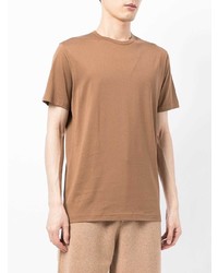 beige T-Shirt mit einem Rundhalsausschnitt von Sunspel