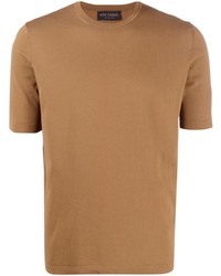 beige T-Shirt mit einem Rundhalsausschnitt von Dell'oglio