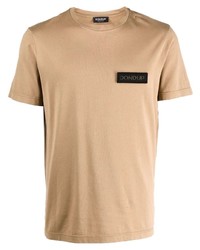 beige T-Shirt mit einem Rundhalsausschnitt von Dondup