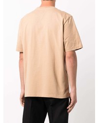 beige T-Shirt mit einem Rundhalsausschnitt von Stussy