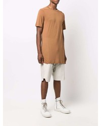 beige T-Shirt mit einem Rundhalsausschnitt von Rick Owens