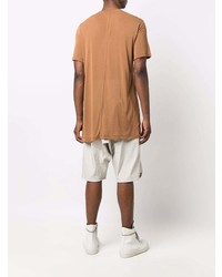 beige T-Shirt mit einem Rundhalsausschnitt von Rick Owens