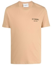 beige T-Shirt mit einem Rundhalsausschnitt von Iceberg