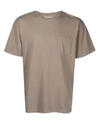 beige T-Shirt mit einem Rundhalsausschnitt von John Elliott