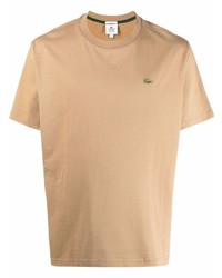 beige T-Shirt mit einem Rundhalsausschnitt von lacoste live