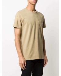 beige T-Shirt mit einem Rundhalsausschnitt von Diesel