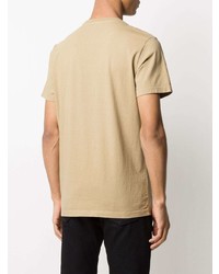 beige T-Shirt mit einem Rundhalsausschnitt von Diesel